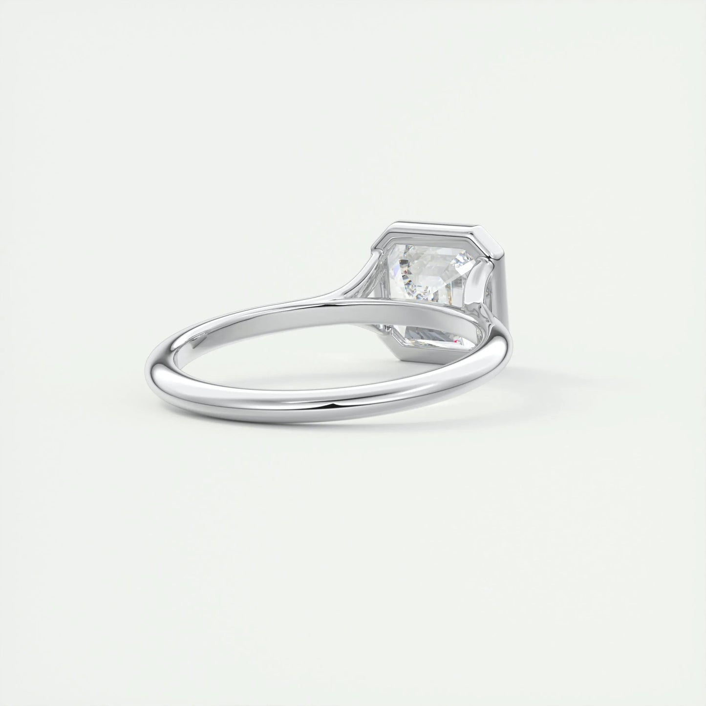 2 CT Asscher Bezel CVD F/VS1 Diamond Engagement Ring