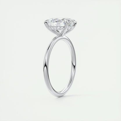 2 CT Oval Hidden Halo CVD F/VS1 Diamond Engagement Ring