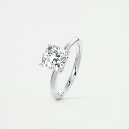 2 CT Cushion Solitaire CVD F/VS1 Diamond Engagement Ring