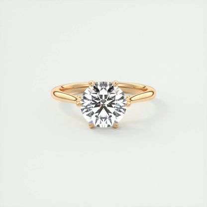 2 CT Round Solitaire CVD F/VS1 Diamond Engagement Ring