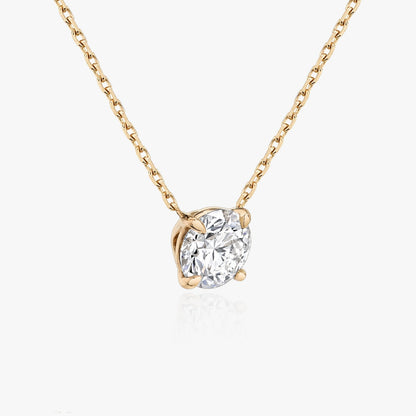 0.25 CT-1.0 CT Round Solitaire CVD F/VS Diamond Necklace