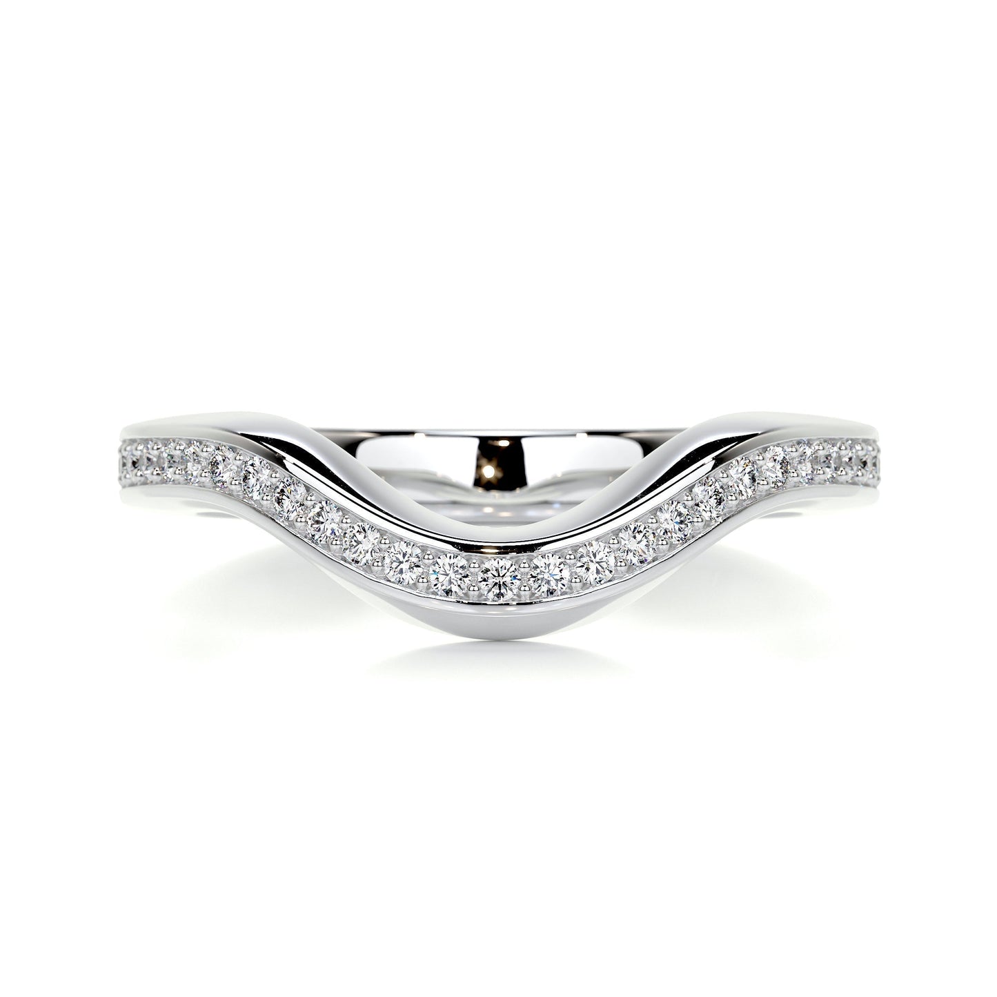 0.3ct Round EF- VVS Diamond Half- Eternity Curved Wedding Band