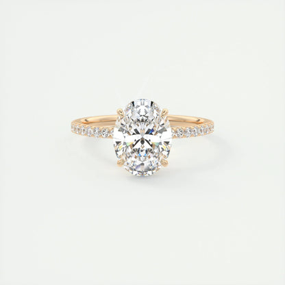 2 CT Oval Solitaire CVD F/VS1 Diamond Engagement Ring