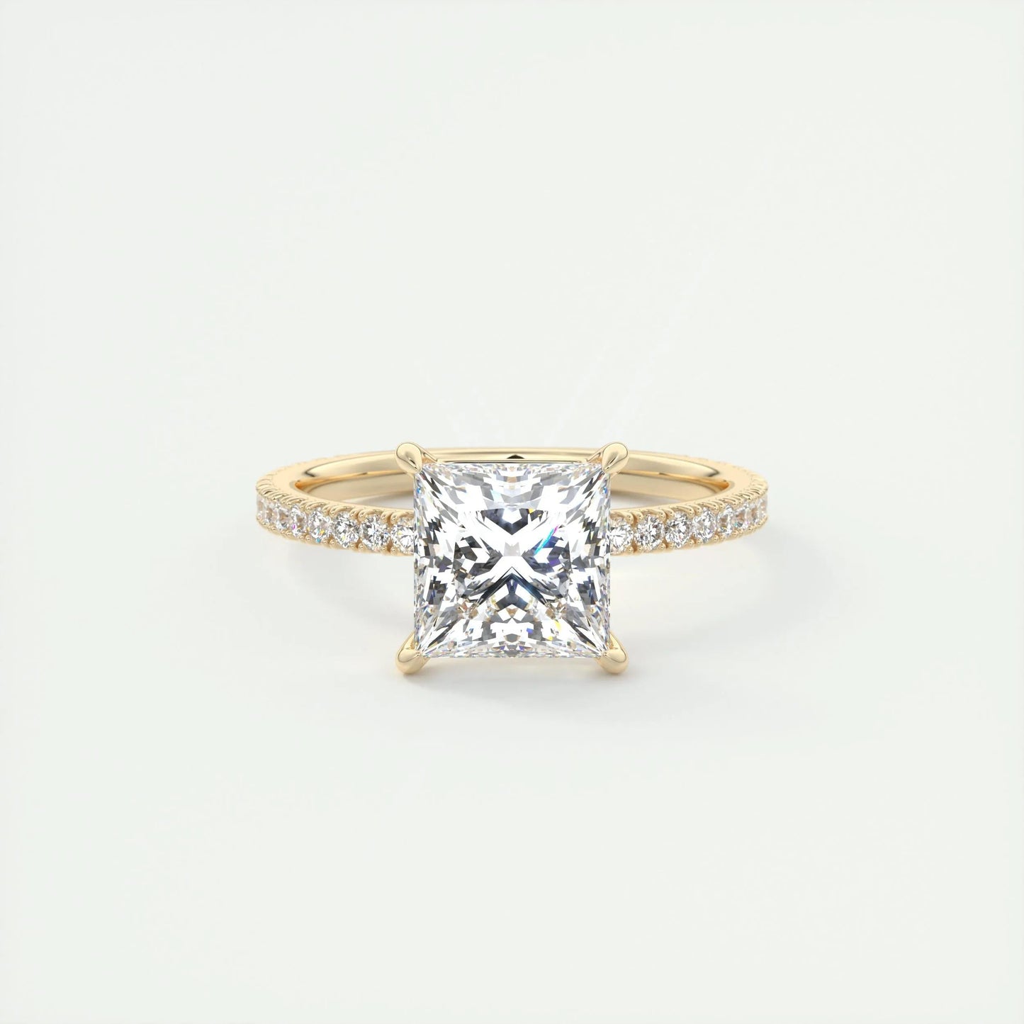 2 CT Princess Solitaire CVD F/VS1 Diamond Engagement Ring