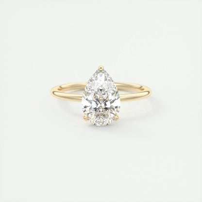 2 CT Pear Solitaire CVD F/VS1 Diamond Engagement Ring