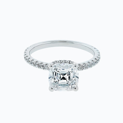 2.0 CT Cushion Hidden Halo CVD F/VS2 Diamond Engagement Ring