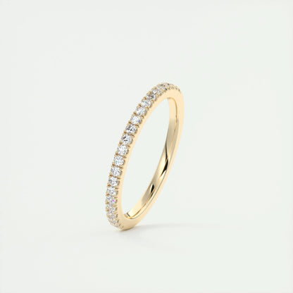 0.18 CT Round Half Eternity CVD EF/VVS Diamond Wedding Band