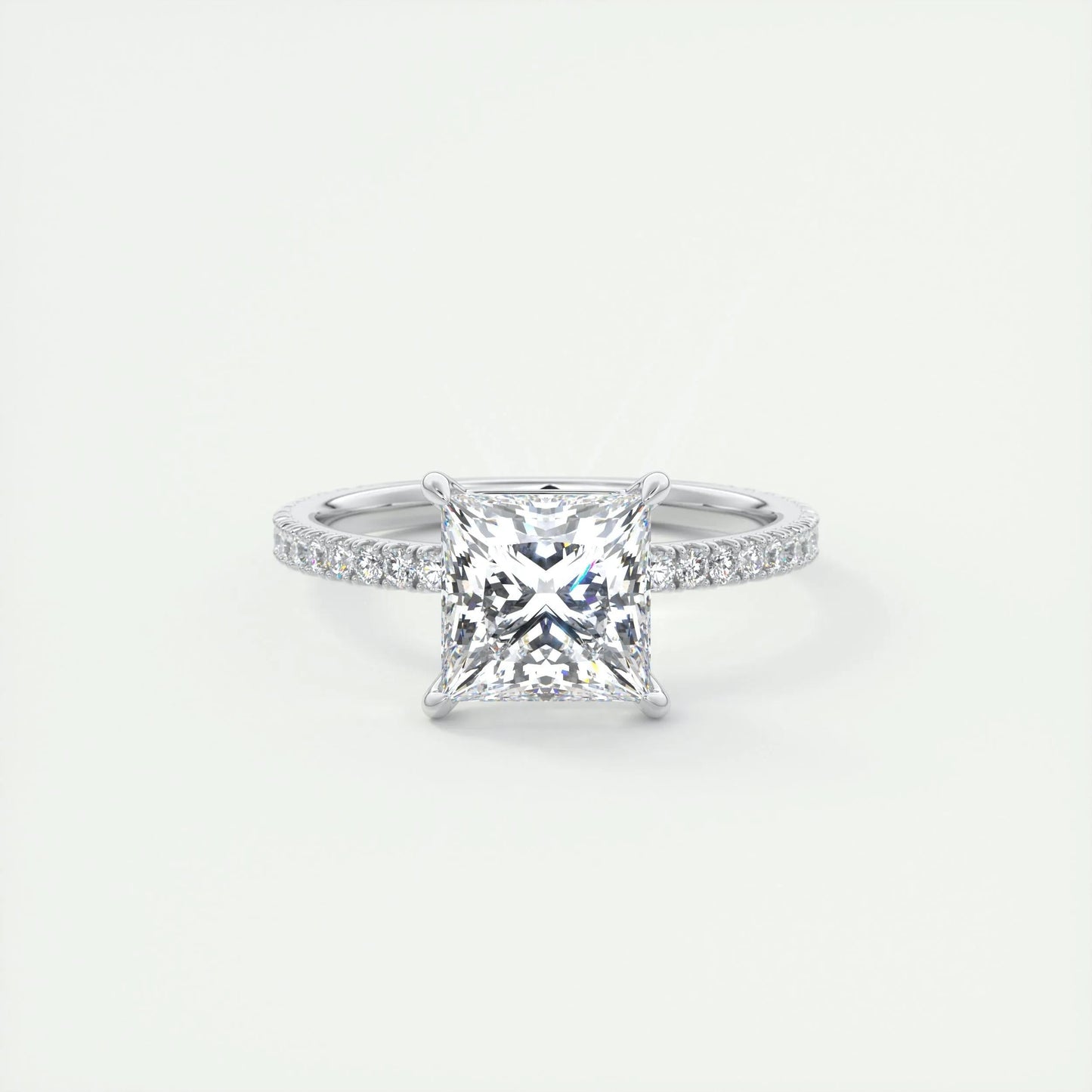 2 CT Princess Solitaire CVD F/VS1 Diamond Engagement Ring