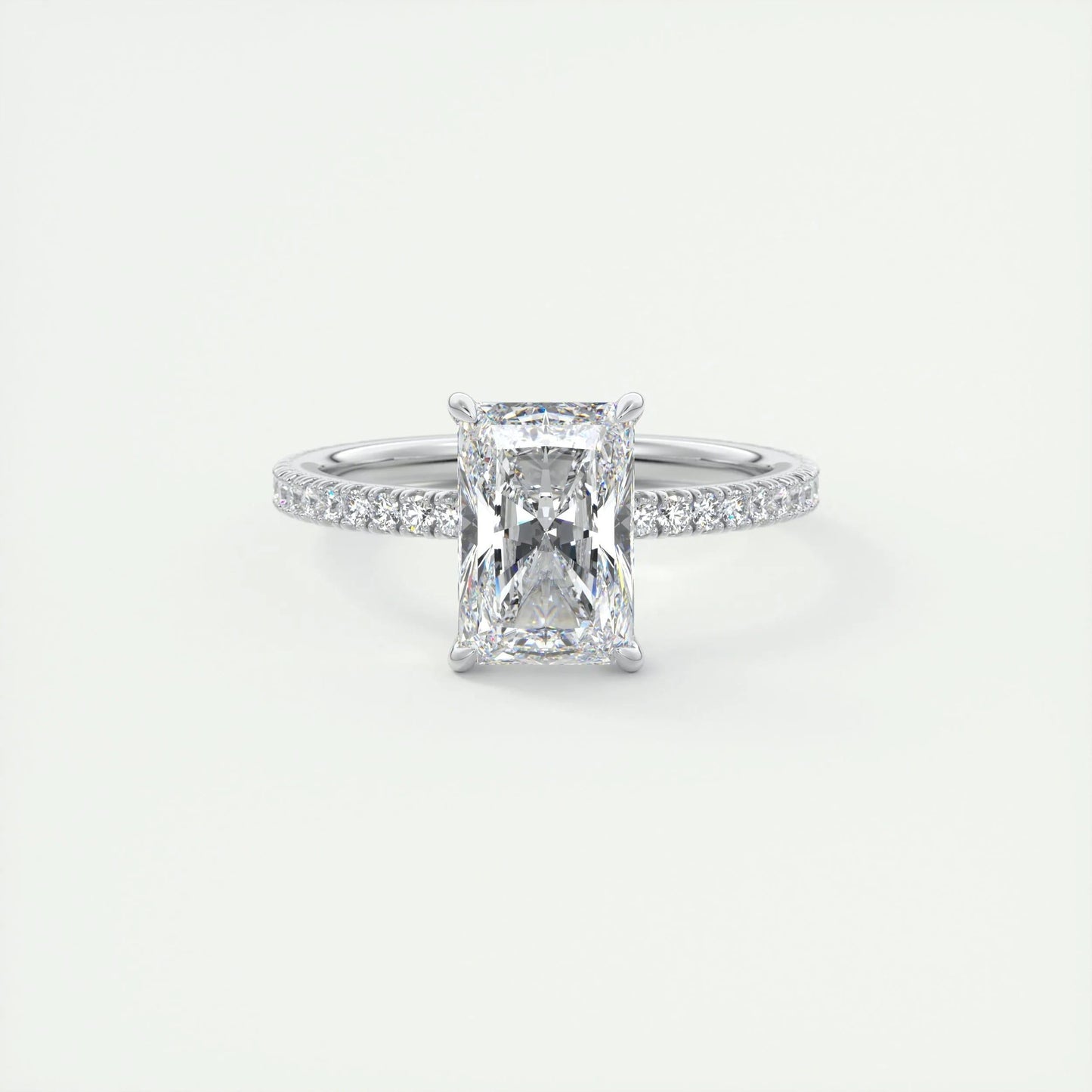 2 CT Radiant Solitaire CVD F/VS1 Diamond Engagement Ring