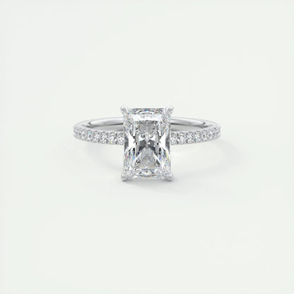 2 CT Radiant Solitaire CVD F/VS1 Diamond Engagement Ring