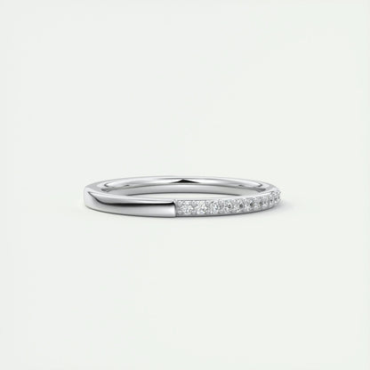 0.18 CT Round Half Eternity CVD EF/VVS Diamond Wedding Band