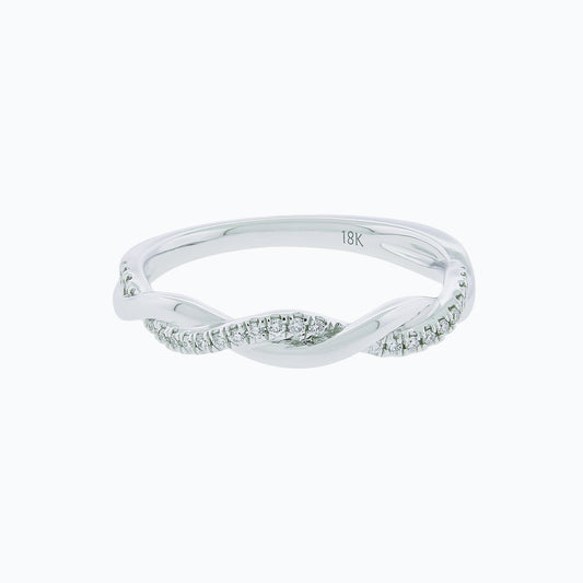 0.13 CT Round Twisted CVD EF/VS1 Diamond Wedding Band