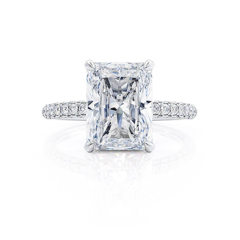 1.50 CT Radiant Hidden Halo CVD E/VVS2 Diamond Engagement Ring