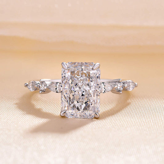 3.50 CT Radiant Solitaire CVD F/VS1 Diamond Engagement Ring