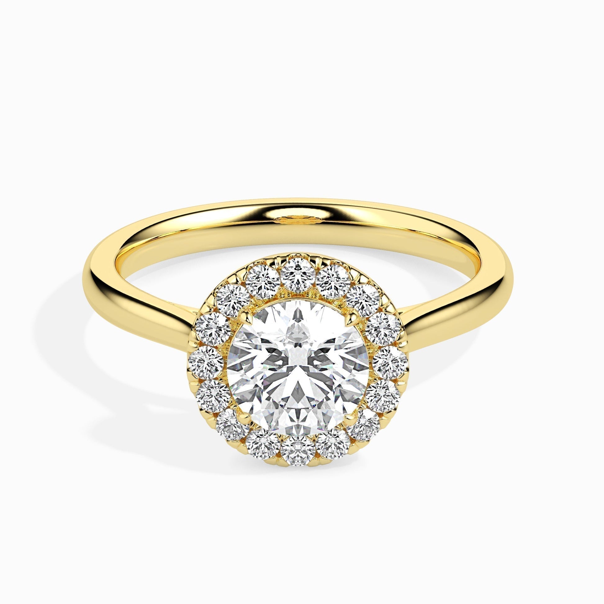 1ct Round F- VS Diamond Halo Engagement Ring