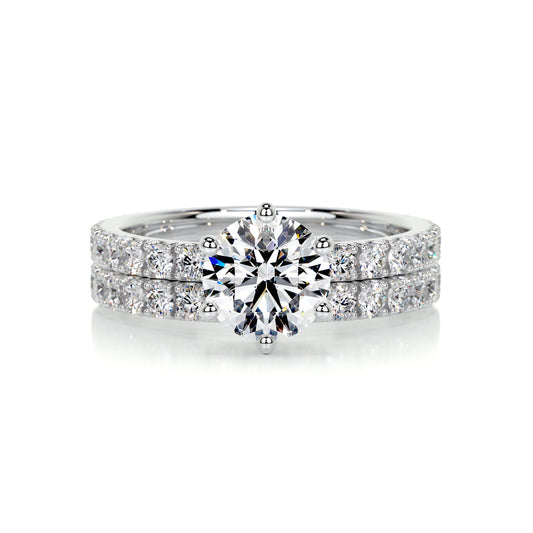 1.50 CT Round Solitaire CVD F/VS Diamond Bridal Ring Set