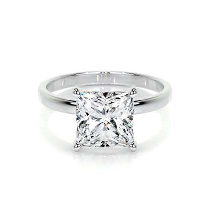 3.0 CT Princess Solitaire CVD F/VS2 Diamond Engagement Ring