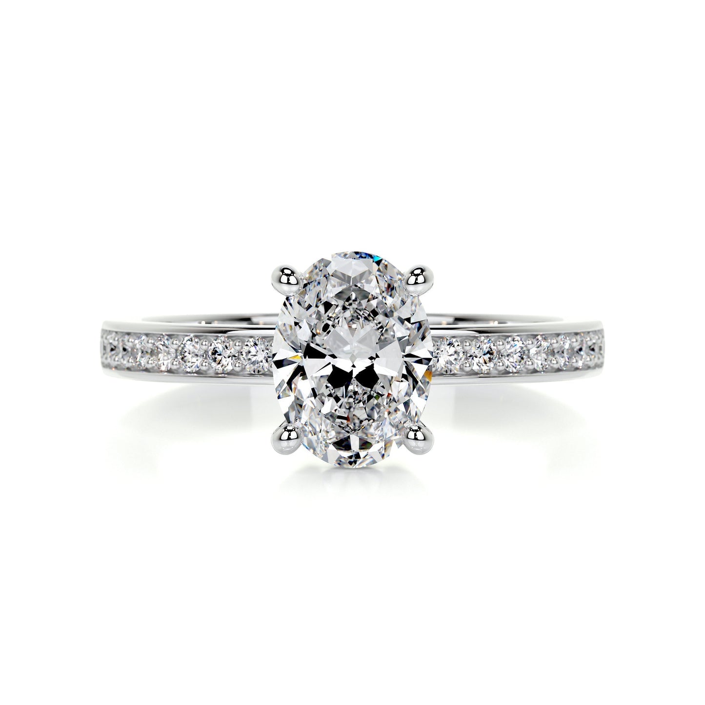 1.0 CT Oval Solitaire CVD F/SI1 Diamond Engagement Ring