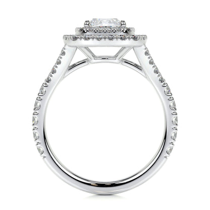 1.0 CT Cushion Double Halo CVD D/VS1 Diamond Engagement Ring