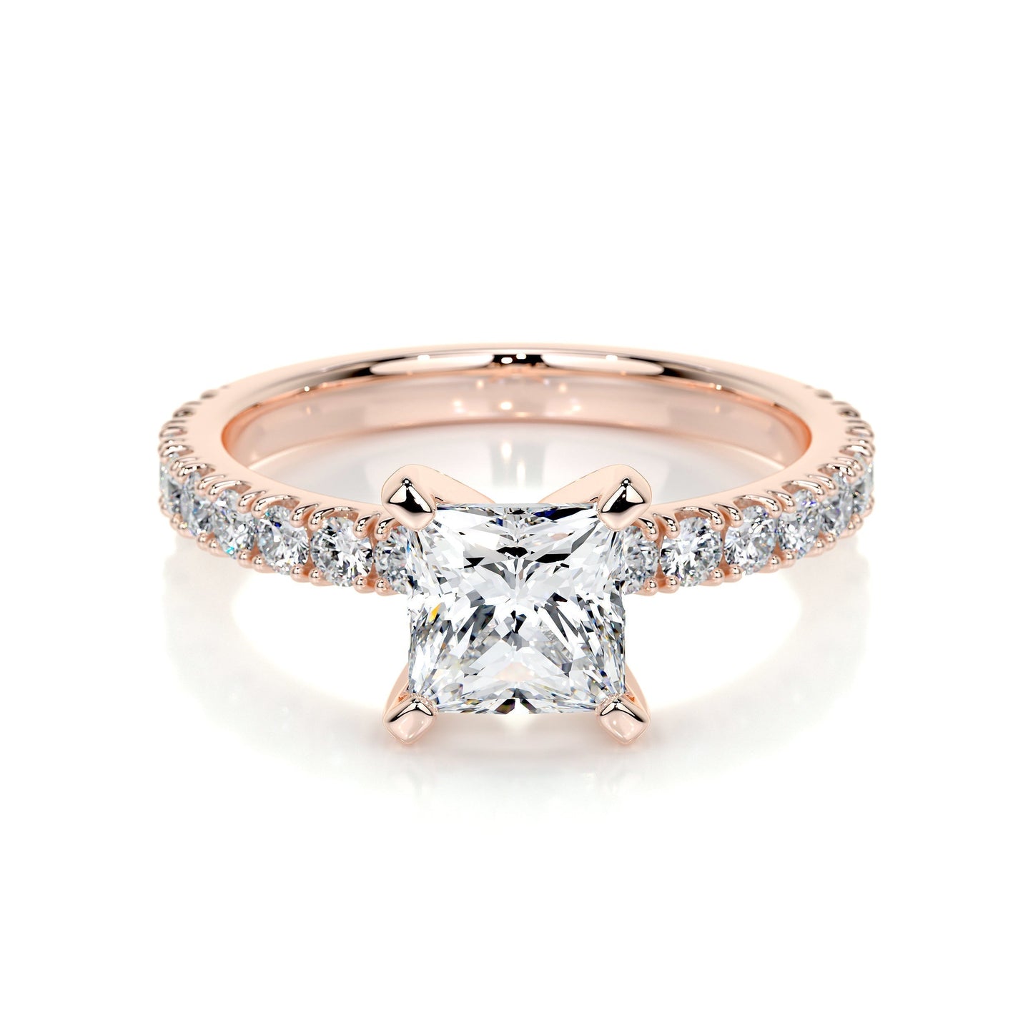 1.0 CT Princess Solitaire CVD D/VS1 Diamond Engagement Ring