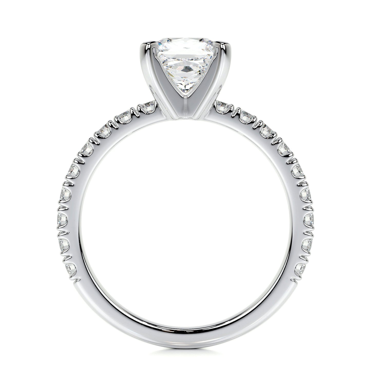 1.0 CT Princess Solitaire CVD D/VS1 Diamond Engagement Ring