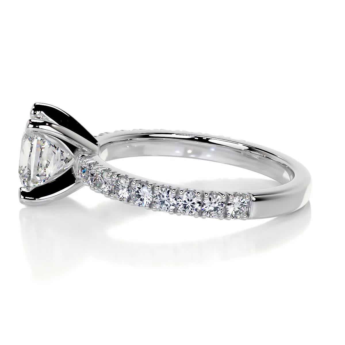 1.0 CT Princess Solitaire CVD D/VS1 Diamond Engagement Ring