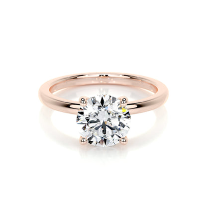 2.0 CT Round Hidden Halo CVD D/VS1 Diamond Engagement Ring