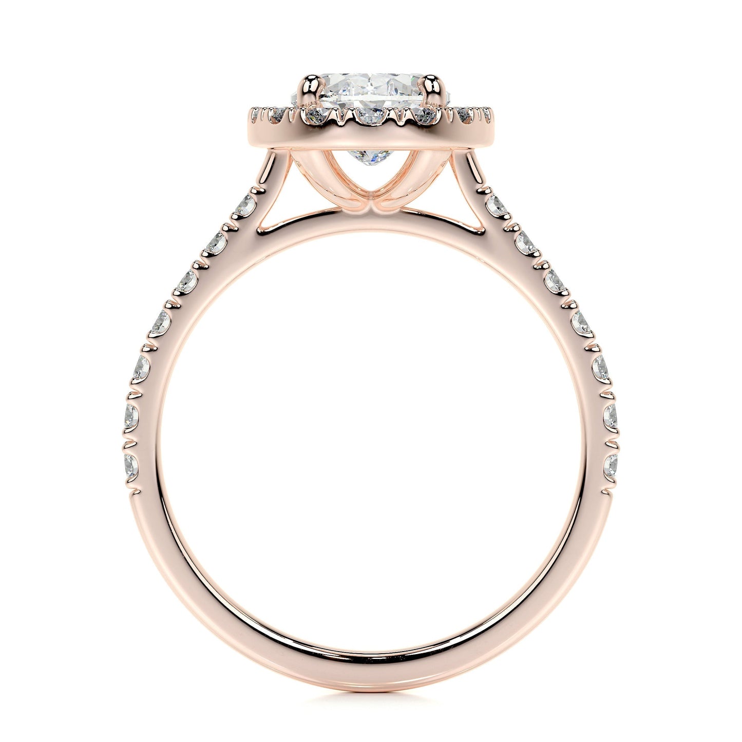 1.0 CT Oval Halo CVD F/VS2 Diamond Engagement Ring