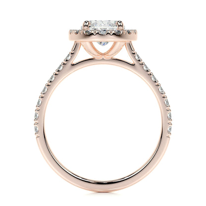 1.0 CT Oval Halo CVD F/VS2 Diamond Engagement Ring