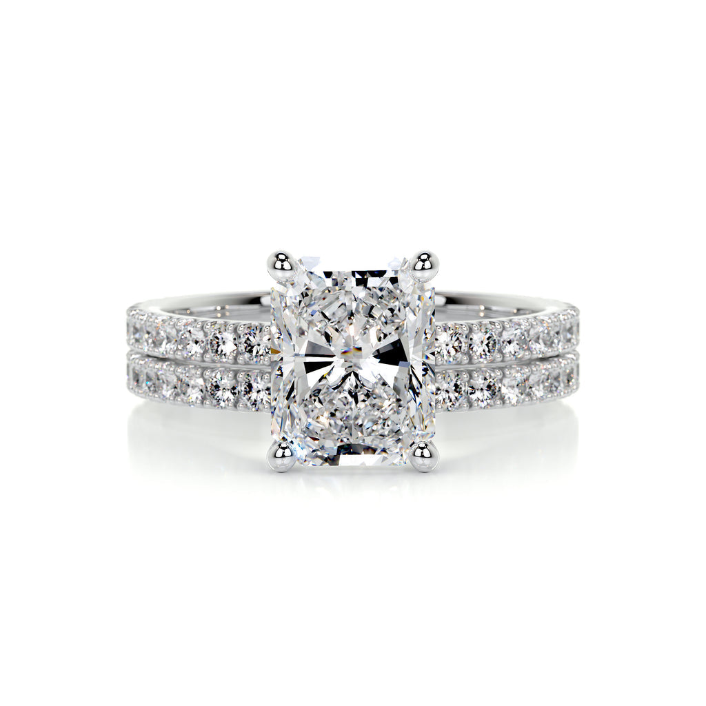 1.50 CT Radiant Solitaire CVD F/VS Diamond Bridal Ring Set