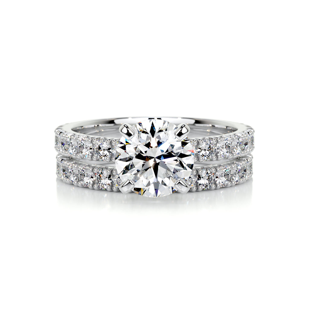 1.50 CT Round Solitaire CVD F/VS Diamond Bridal Ring Set