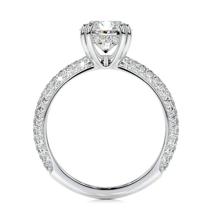 2.0 CT Round Hidden Halo CVD E/VS1 Diamond Engagement Ring