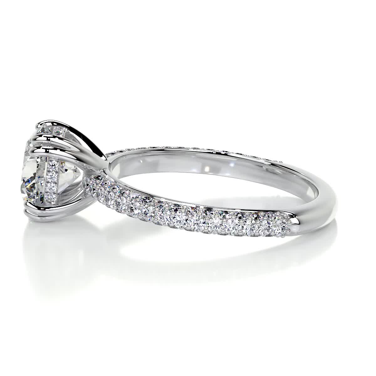 2.0 CT Round Hidden Halo CVD E/VS1 Diamond Engagement Ring