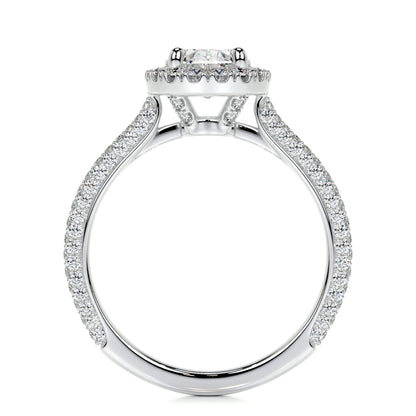 1.50 CT Oval Halo CVD F/VS2 Diamond Engagement Ring