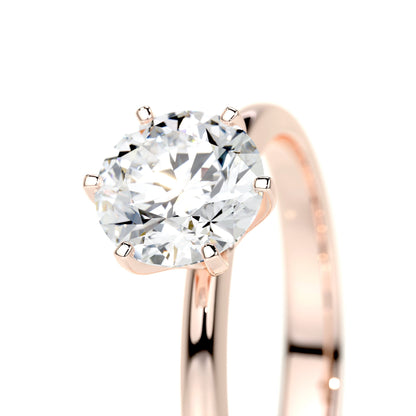 1.0 CT Round Solitaire CVD E/VS2 Diamond Engagement Ring