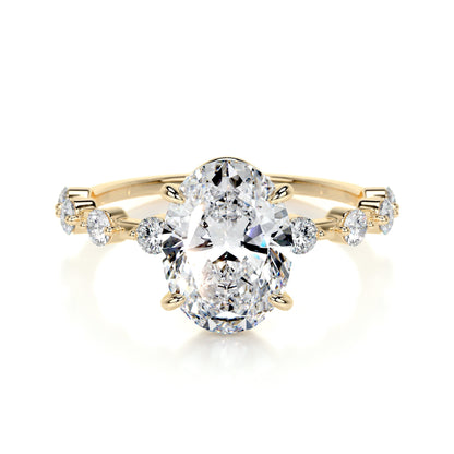 3.0 CT Oval Solitaire CVD  E/VS1 Diamond Engagement Ring