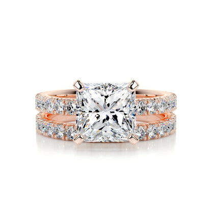 2.0 CT Princess Solitaire CVD F/VS Diamond Bridal Set