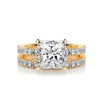 2.0 CT Princess Solitaire CVD F/VS Diamond Bridal Set