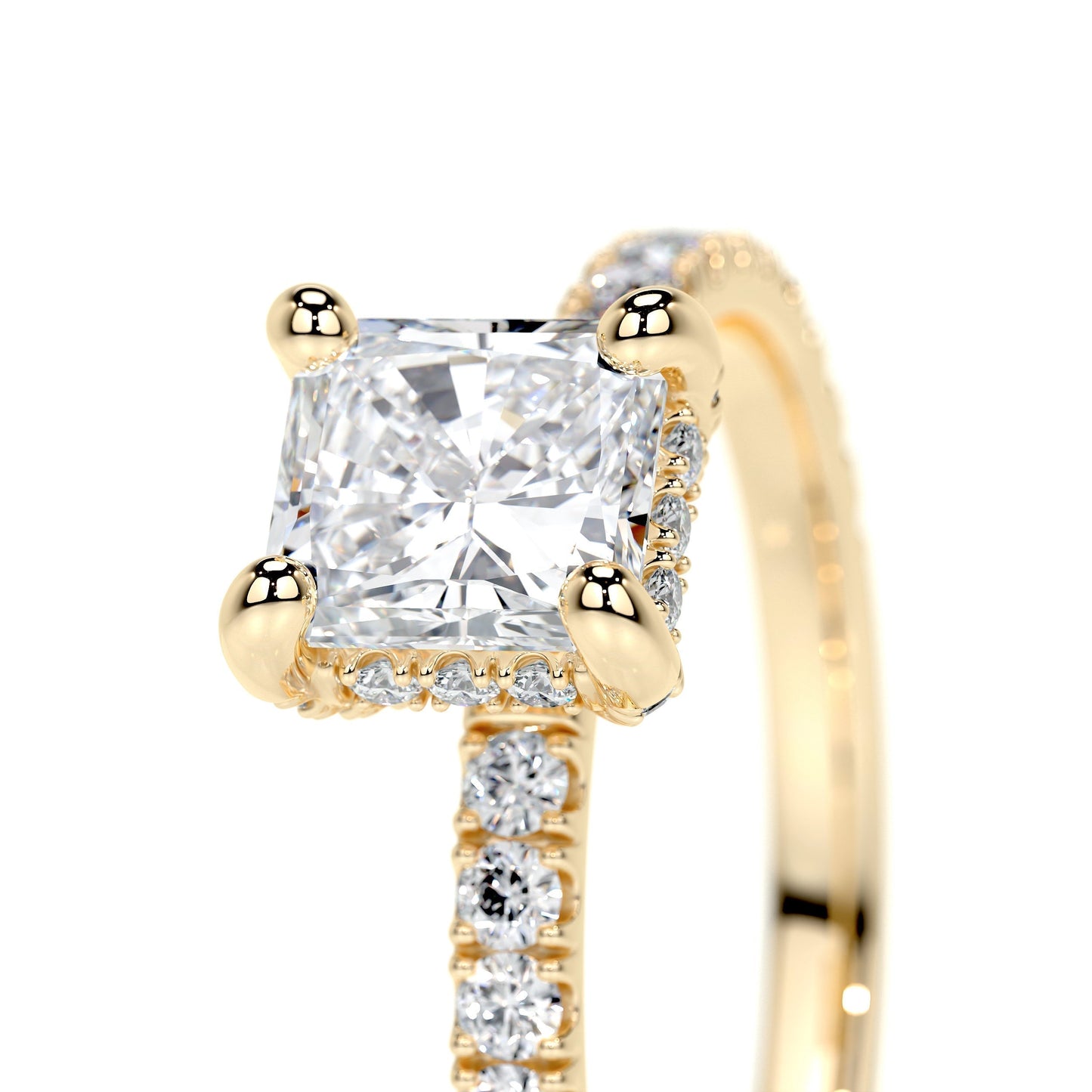 1.05 CT Radiant Hidden Halo CVD E/VS2 Diamond Engagement Ring