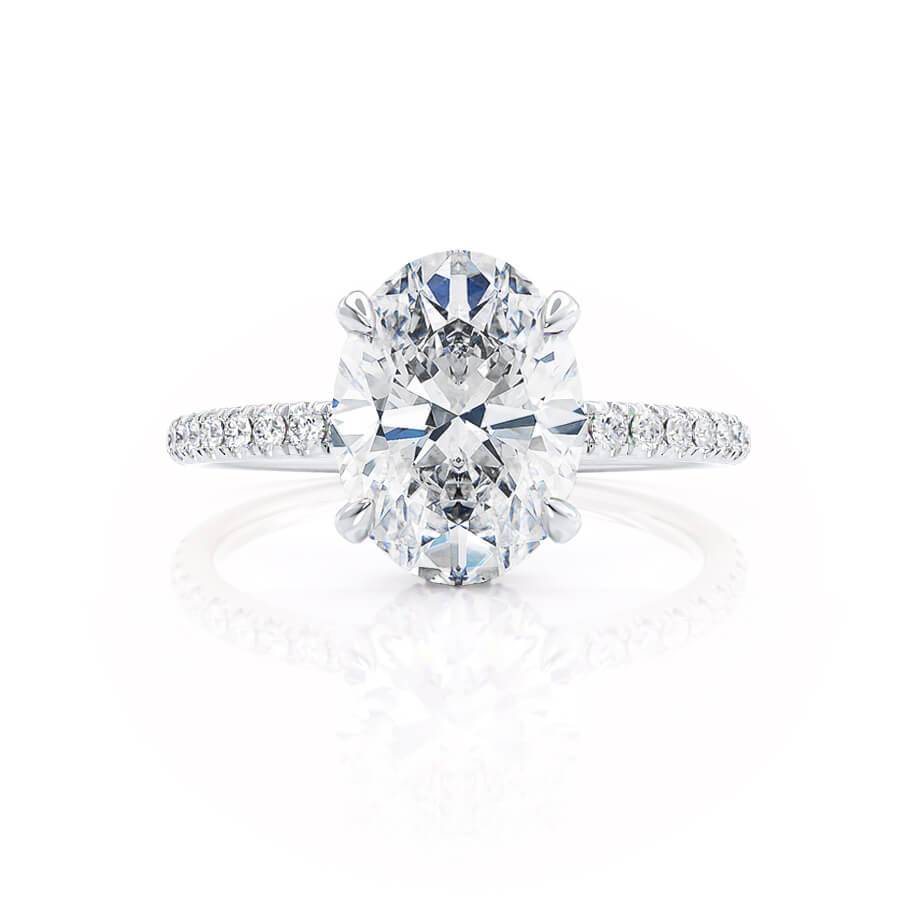 1.50 CT Oval Hidden Halo CVD G/VVS2 Diamond Engagement Ring