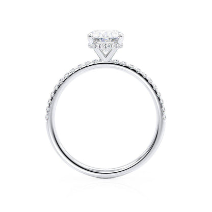 1.50 CT Oval Hidden Halo CVD G/VVS2 Diamond Engagement Ring