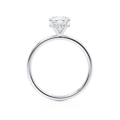 1.0 CT Cushion Hidden Halo CVD E/VS2 Diamond Engagement Ring