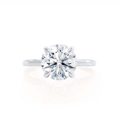 1.0 CT Round Hidden Halo CVD F/VS2 Diamond Engagement Ring