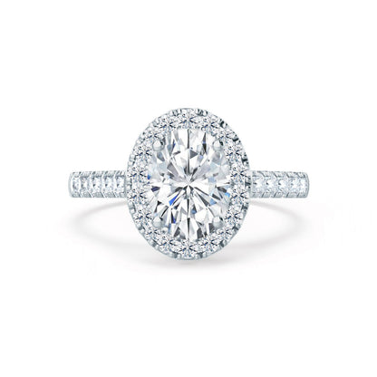 1.50 CT Oval Halo CVD F/VVS1 Diamond Engagement Ring