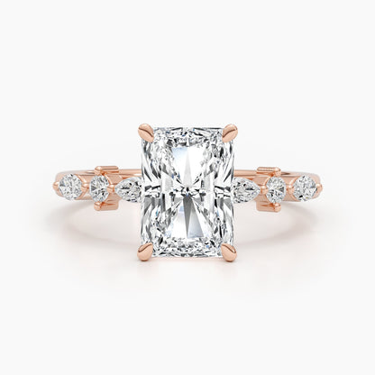 4ct Radiant G- VS Dainty Diamond Engagement Ring