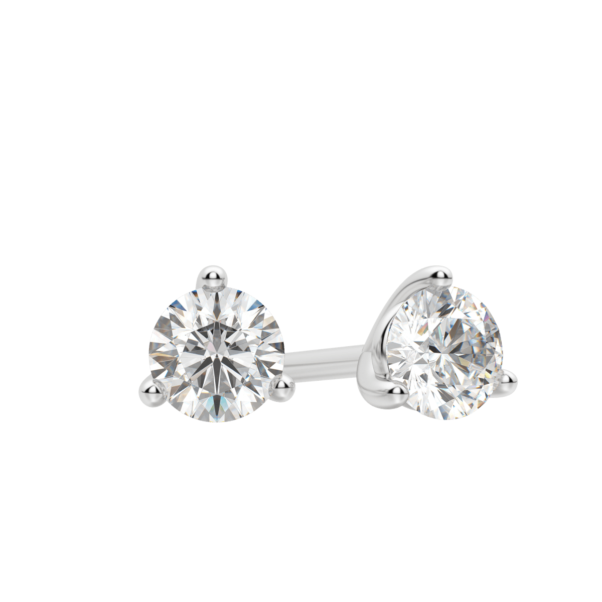 0.50 CT-4.0 CT Round Solitaire CVD F/VS Diamond Earrings