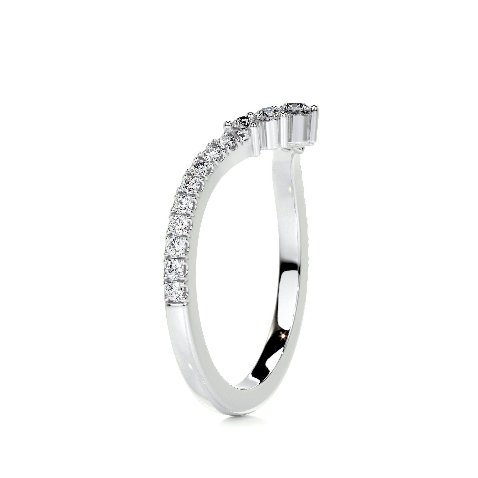 0.35ct Round EF- VVS Diamond Curved Wedding Band