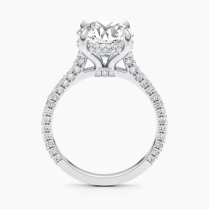 2.8ct Round F- VS Hidden Halo & Pave Diamond Engagement Ring