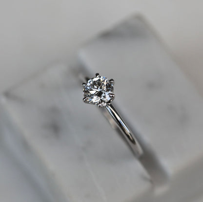 0.75 CT Round Solitaire CVD E/VVS2 Diamond Engagement Ring