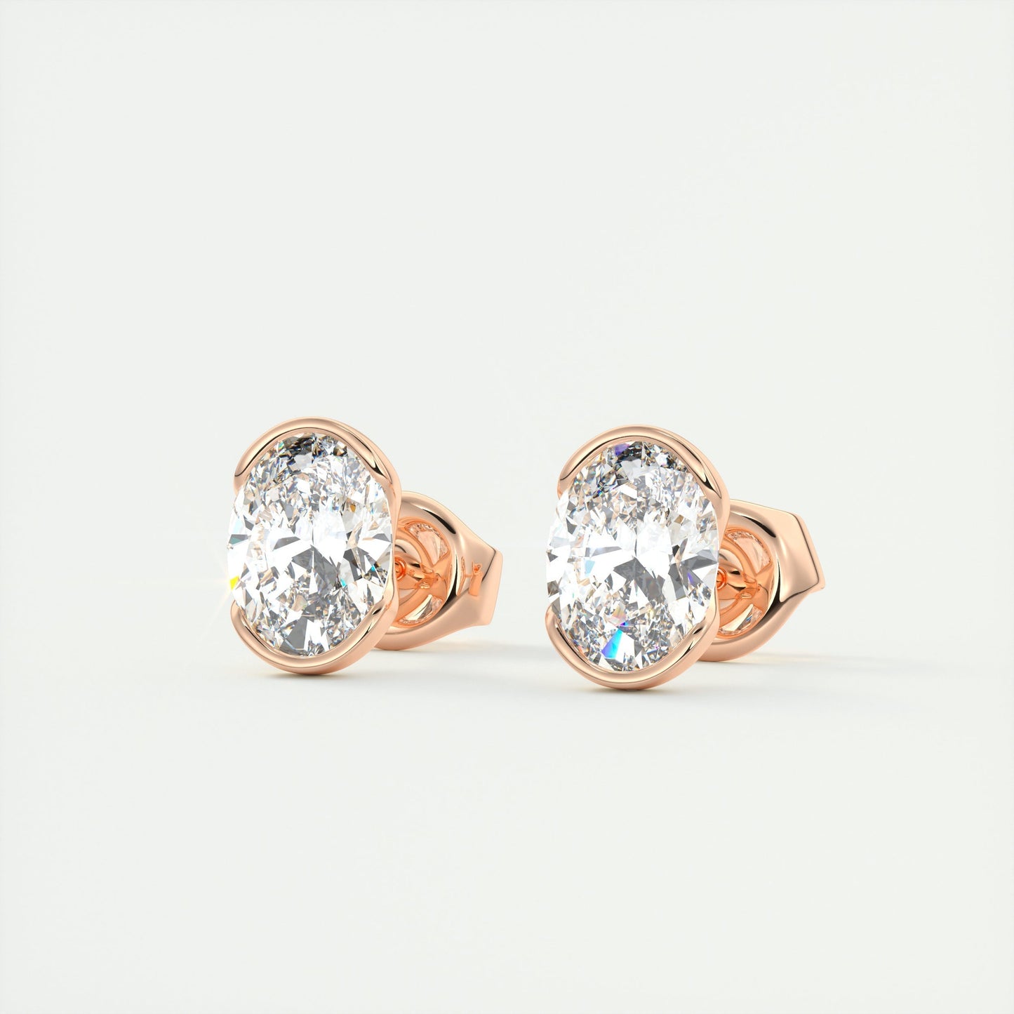 1.0 CT Oval Solitaire CVD G/VS Diamond Earrings